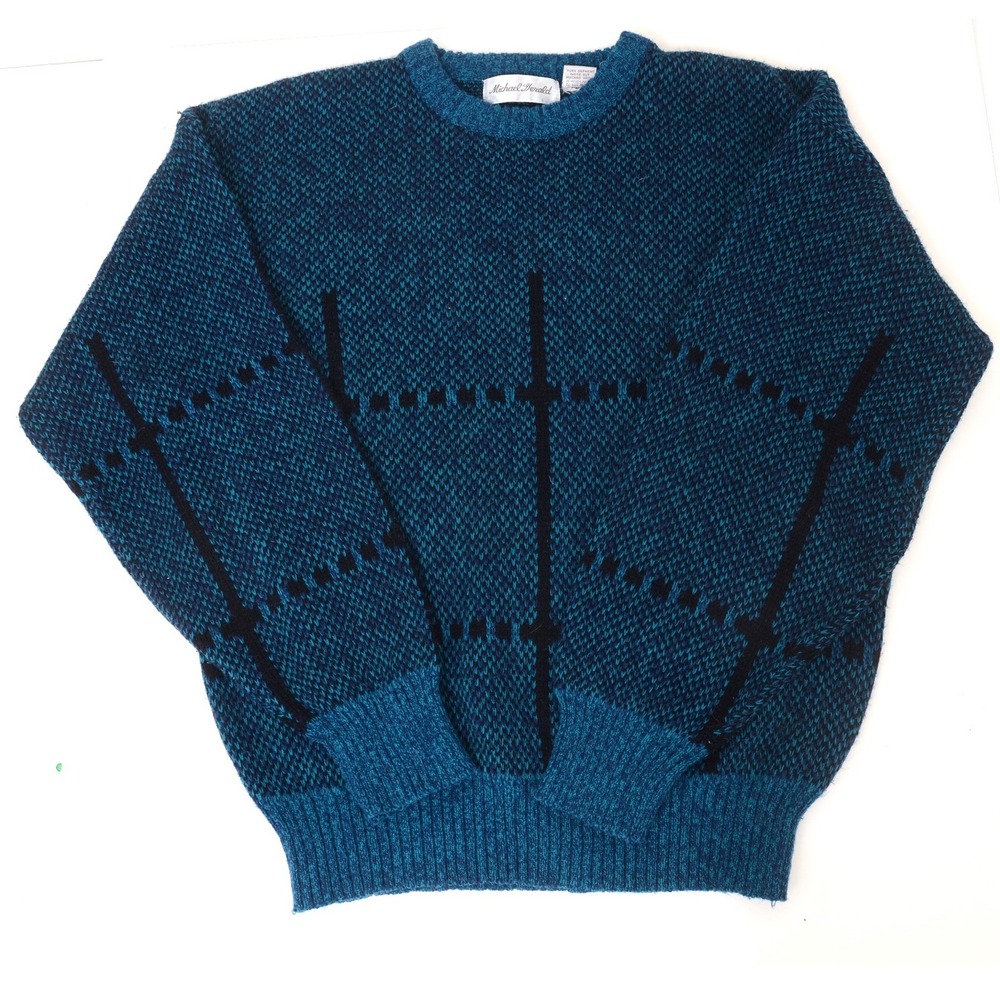 VINTAGE Michael Gerald Sweater Mens Large Knit Pullover Grandpa Old Money Preppy